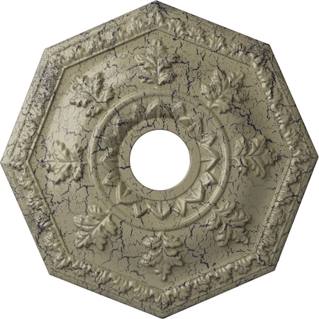 Ekena Millwork Nottingham Medallion (Canopies up to 4 5/8"), 18"OD x 3 1/2"ID x 1 1/2"P, Castle Stone Crackle CM18NTCSC